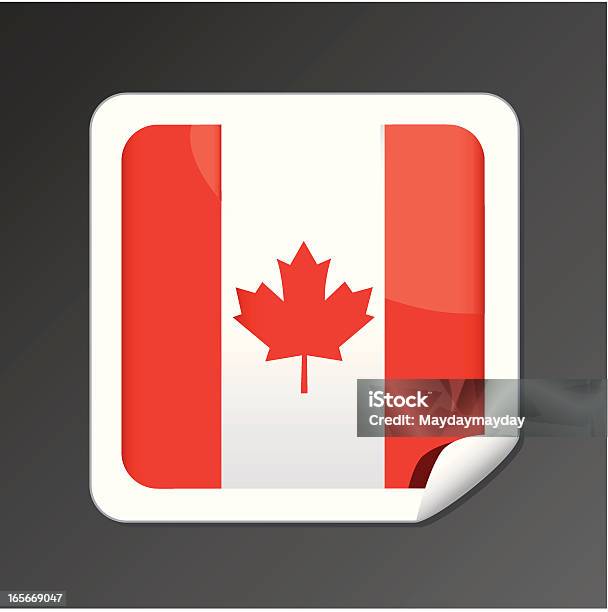 Ilustración de Bandera Canadiense Botón y más Vectores Libres de Derechos de Bandera - Bandera, Bandera canadiense, Brillante