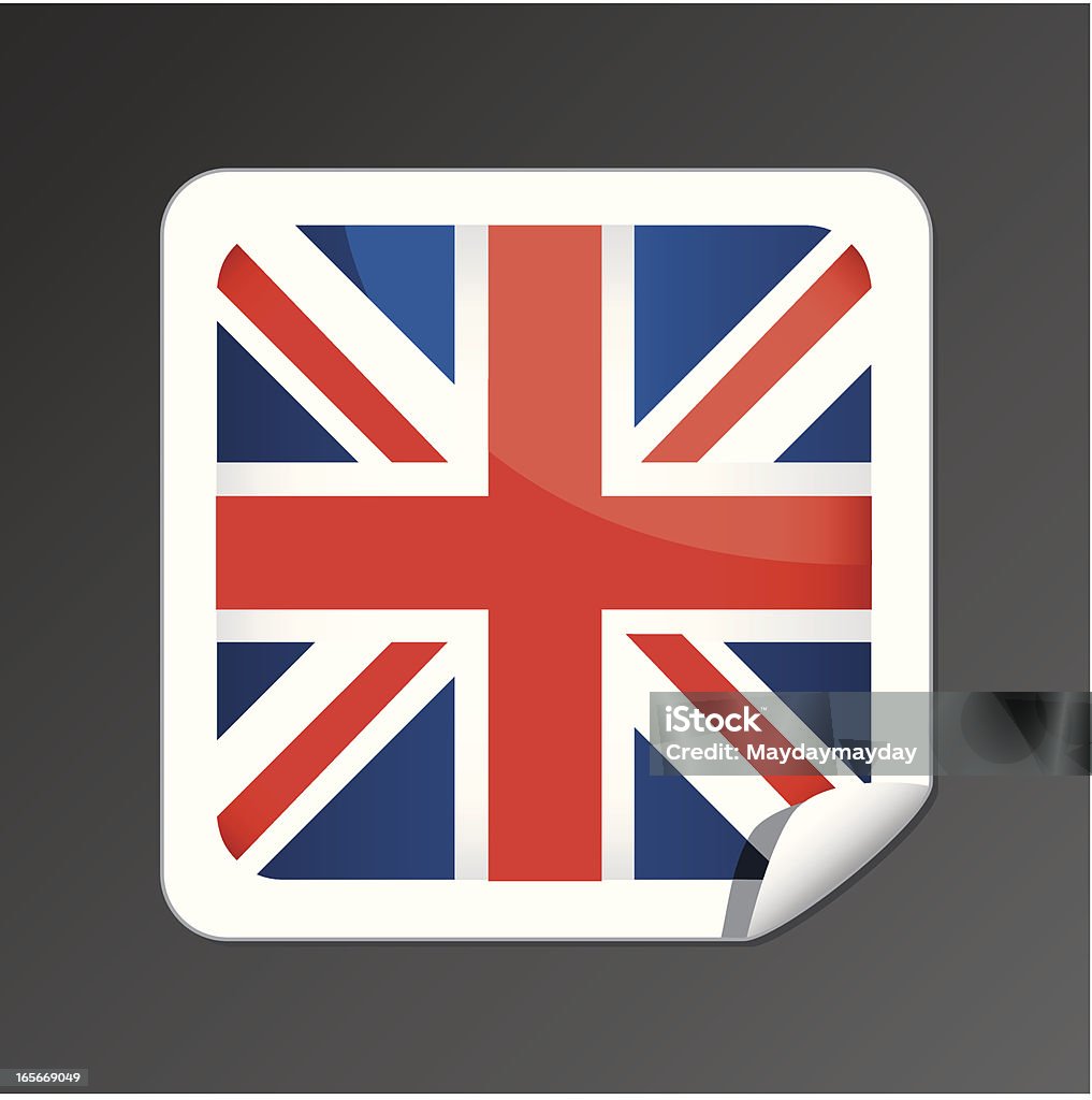 Botão de Bandeira da Grã-Bretanha - Royalty-free Bandeira arte vetorial