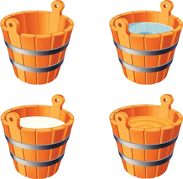 Vector illustration of Buckets