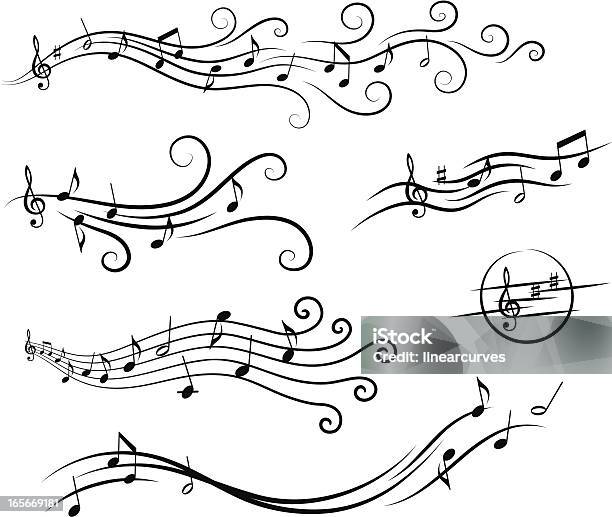 Music Design Elements Stock Illustration - Download Image Now - Musical Note, Flowing, Arts Culture and Entertainment