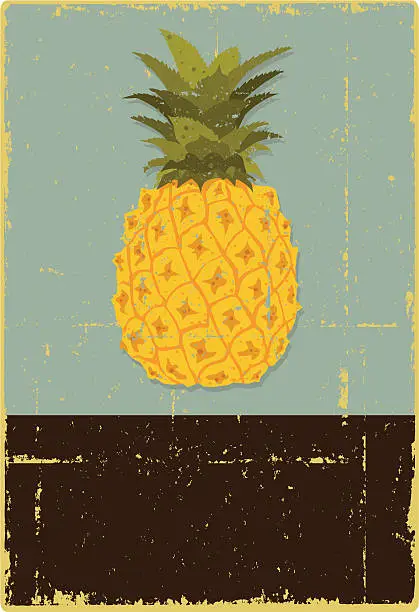 Vector illustration of Grunge Pineapple Sign