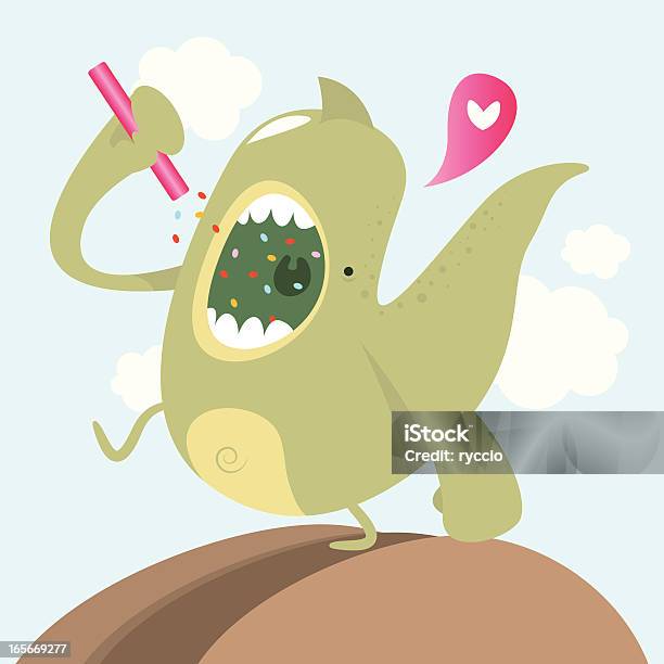 Hungry Dragon Stock Illustration - Download Image Now - Eating, Alien, Cartoon