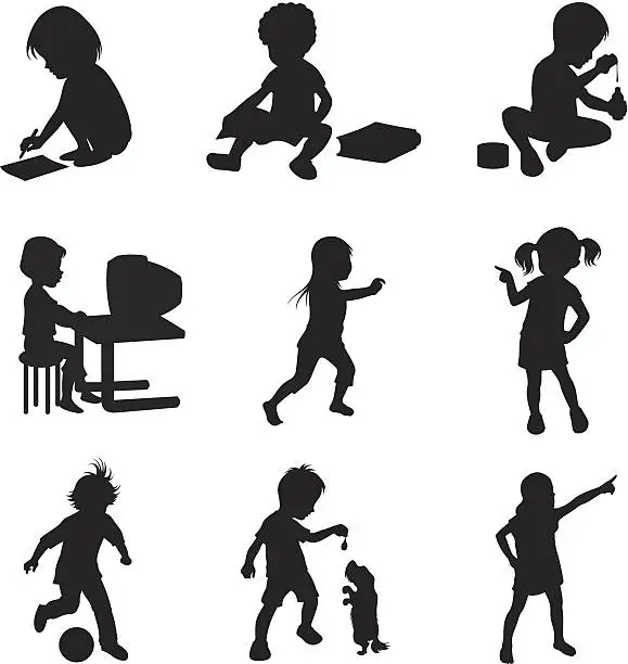 Vector illustration of Children doing different activities
