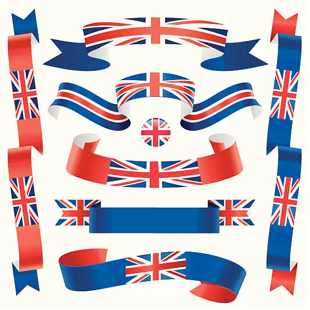 Vector illustration of Waving British Banners