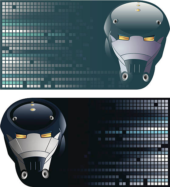 Robot de cabeza - ilustración de arte vectorial