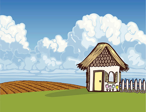 ilustrações de stock, clip art, desenhos animados e ícones de cena de campo - tulip field flower cloud