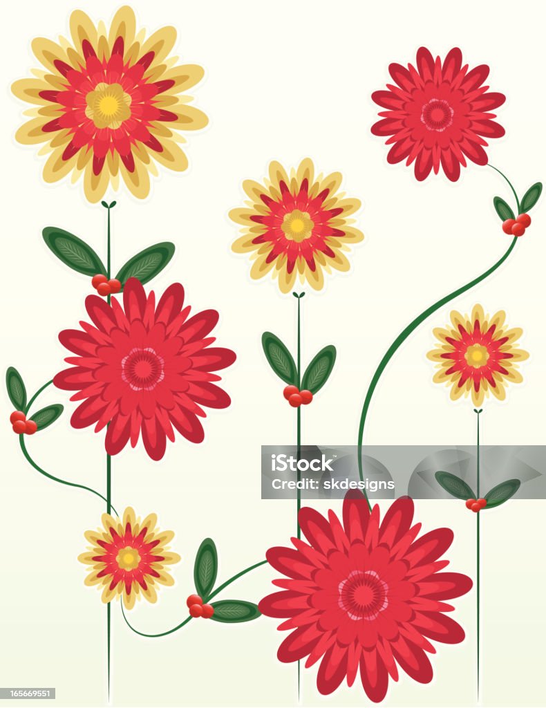 Floral Design de Natal-vermelhos, Verdes, Golds - Royalty-free Amarelo arte vetorial