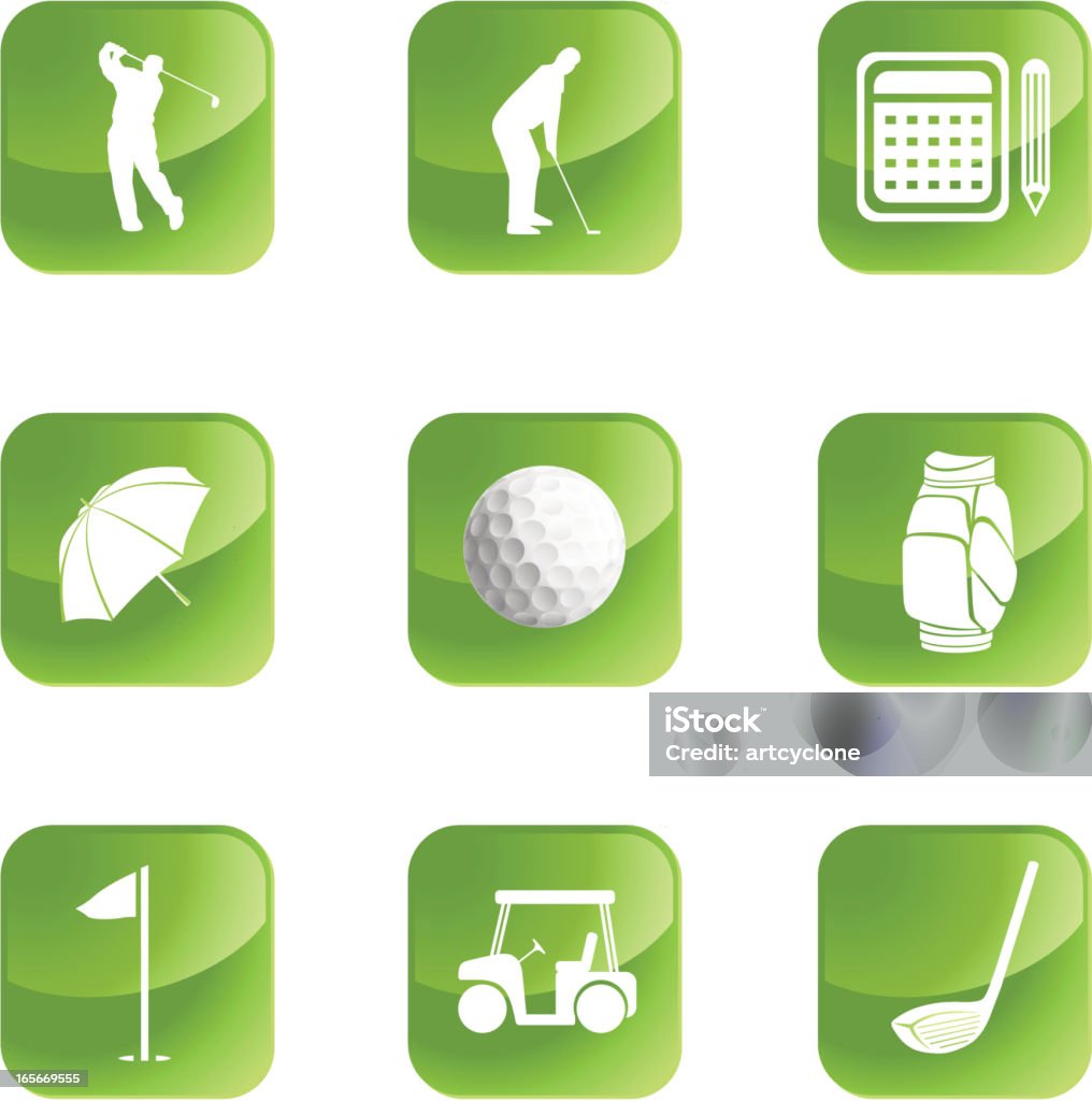 Bouton de Golf - clipart vectoriel de Activité de loisirs libre de droits