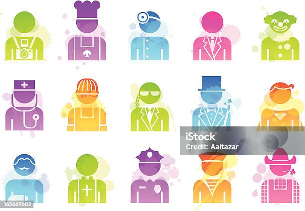 Stains Icons Professions Stock Illustration - Download Image Now - Blue-collar Worker, Bodyguard, Butler