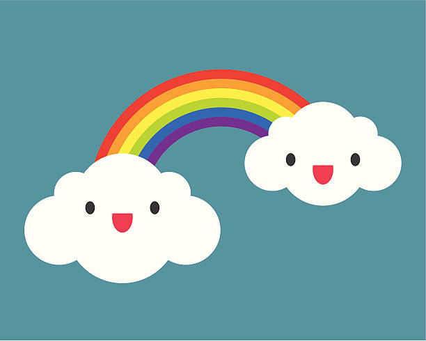 rainbow - child smiley face smiling happiness stock illustrations