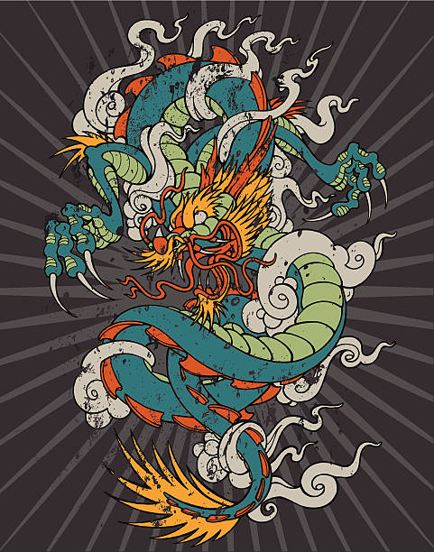 dragon illustrated dragon design dragon tattoos stock illustrations