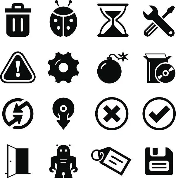 Vector illustration of Software Icons - Black Series
