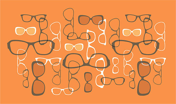 Glasses Composition with silhouettes of glasses. ZIP includes large JPG (CMYK 5500x3400px)  clear eyes stock illustrations