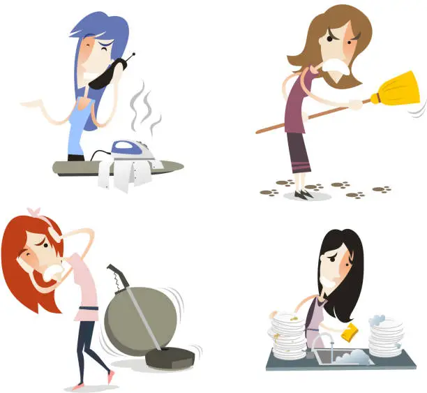 Vector illustration of Housewife collection 1