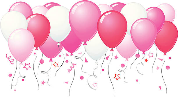 ilustrações de stock, clip art, desenhos animados e ícones de rosa balões voar até - bettafish