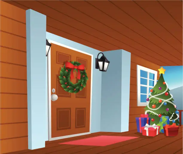 Vector illustration of Front porch