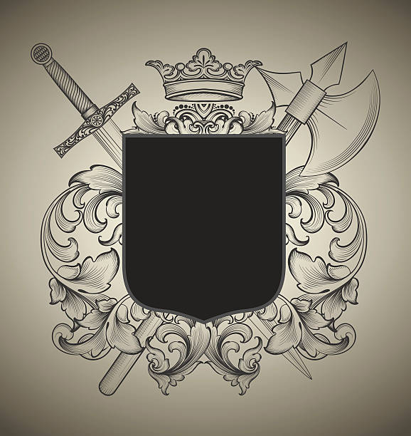 Weapons Coat of Arms vector art illustration