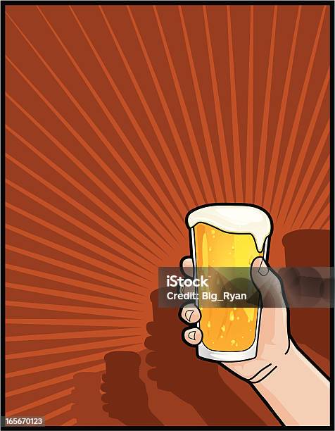맥주 1잔 맥주에 대한 스톡 벡터 아트 및 기타 이미지 - 맥주, 인간 손, 파인트잔