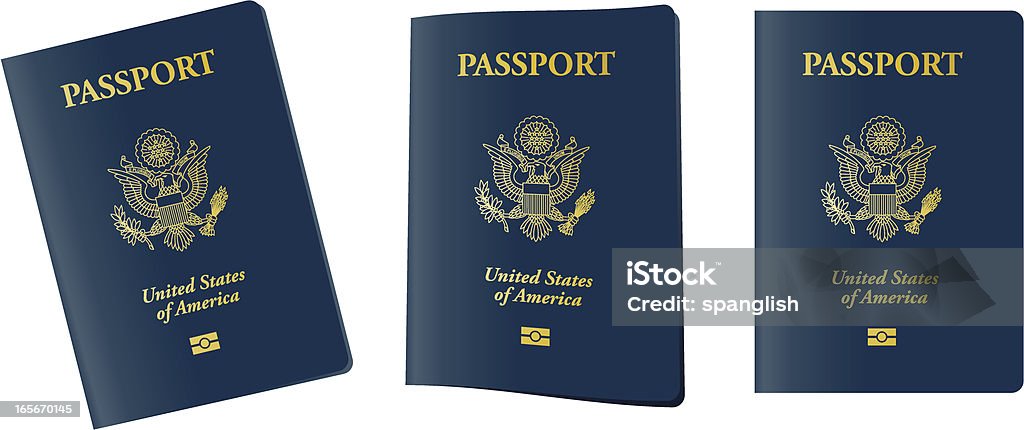 EE. UU. Pasaporte electrónica - arte vectorial de Azul libre de derechos