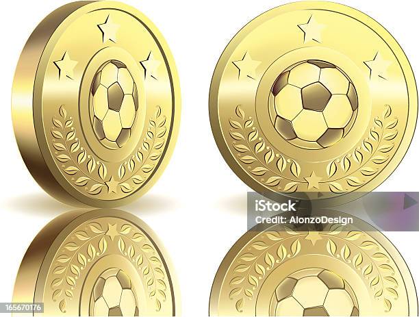 Gold Medal 있는 축구공 축구에 대한 스톡 벡터 아트 및 기타 이미지 - 축구, 증명서, 축구공