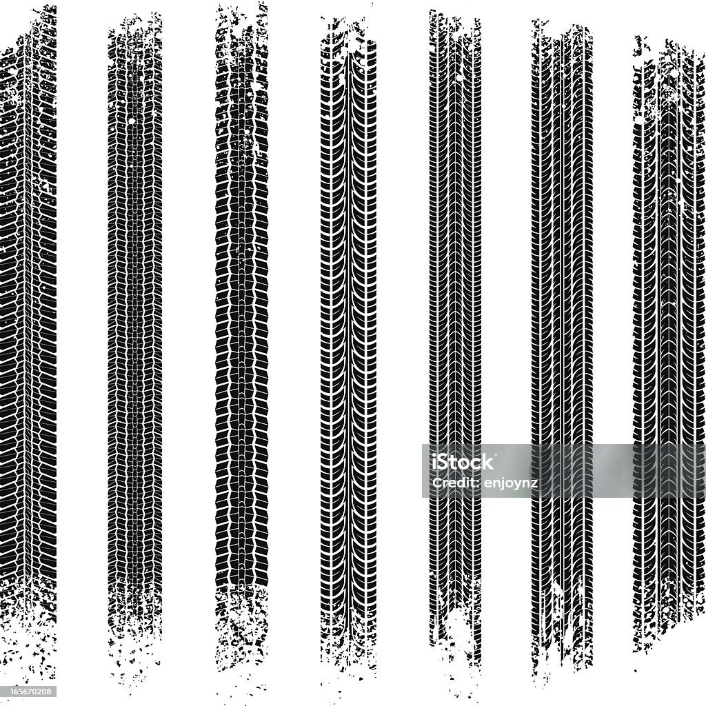 Tyre tracks Various tyre track marks. Tire Track stock vector