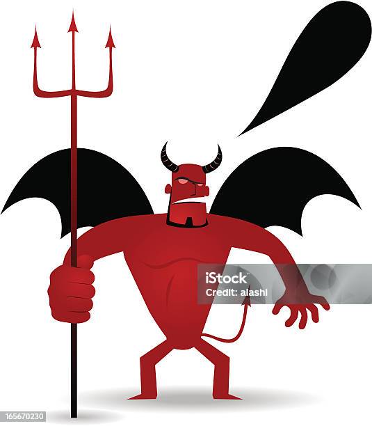Devil Demon Ghost Holding Trident Stock Illustration - Download Image Now - Anger, Bacterium, Business