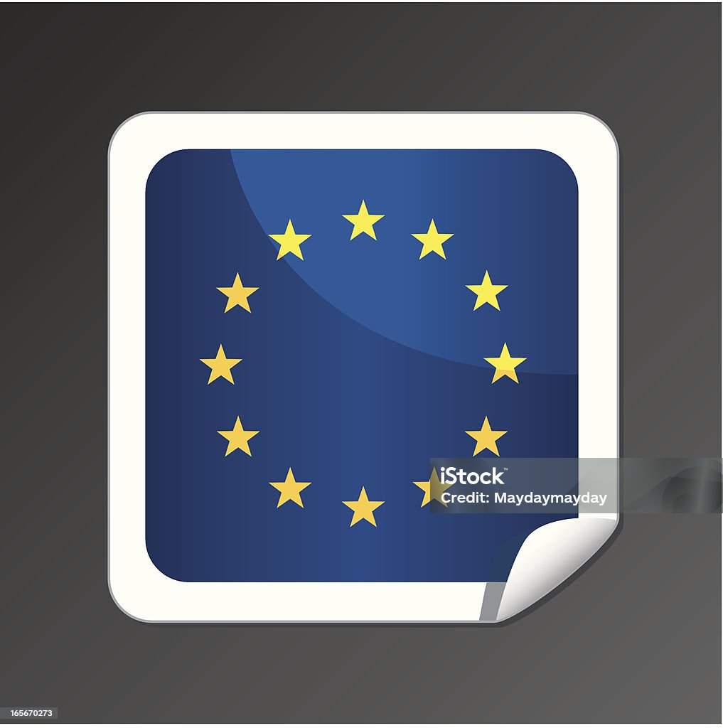 Drapeau européen boutons - clipart vectoriel de Brillant libre de droits