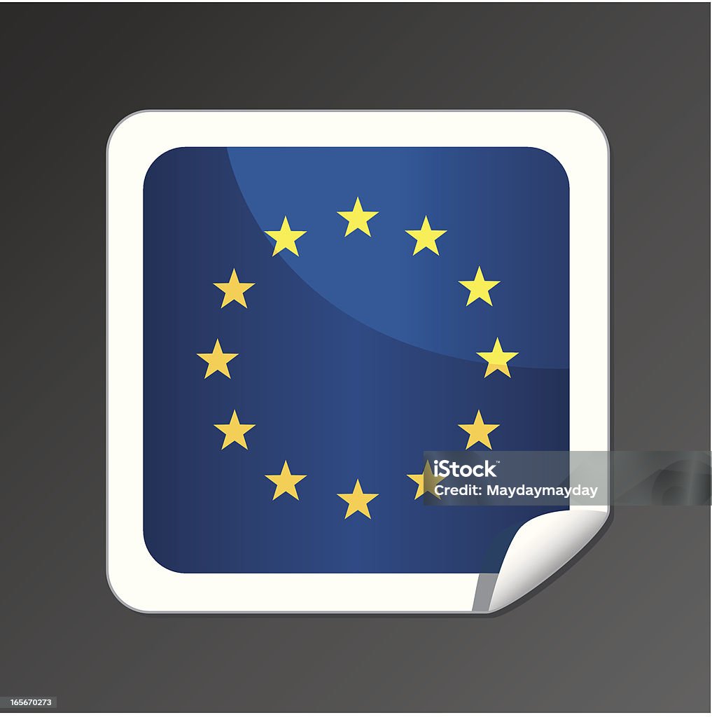 Bandiera europea pulsante - arte vettoriale royalty-free di Appiccicoso