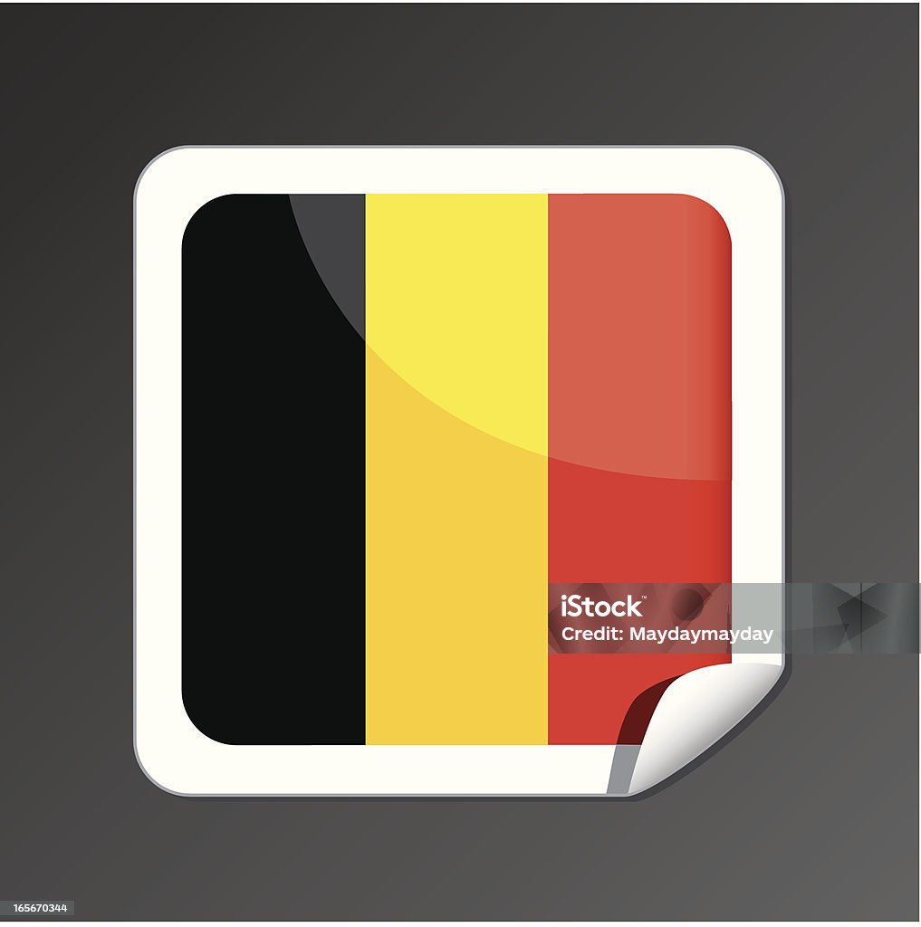 Belgische Flagge button - Lizenzfrei Belgien Vektorgrafik