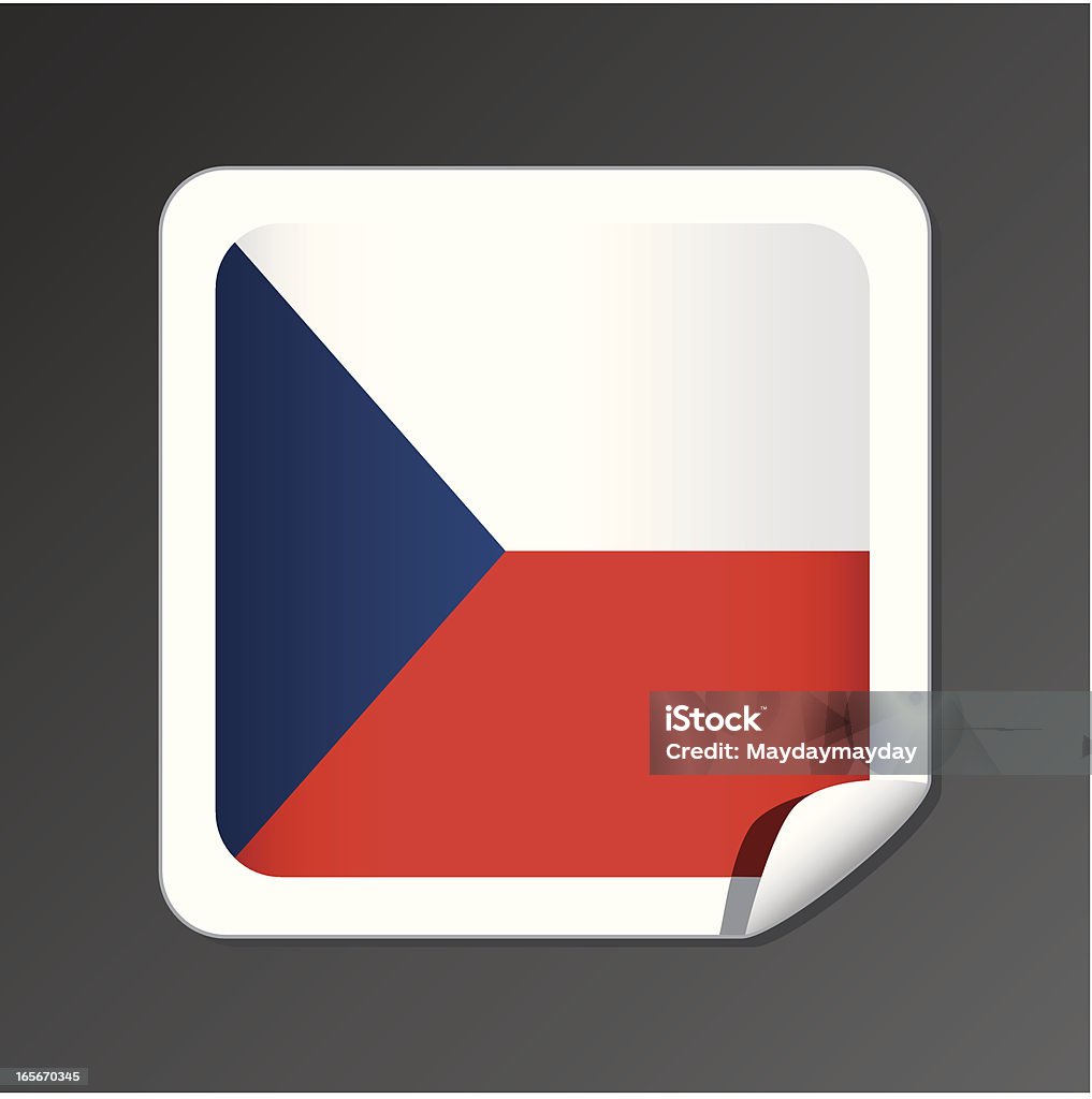 Bandera checa botón - arte vectorial de Bandera libre de derechos