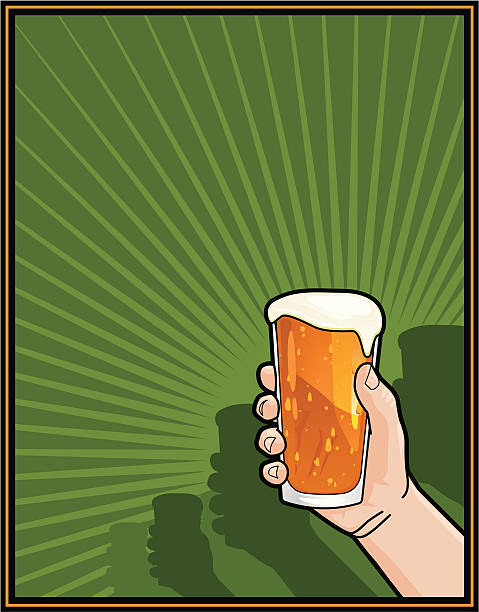 irish beer toast st patrick's day themed beer toast background background of a cheers beer mugs stock illustrations