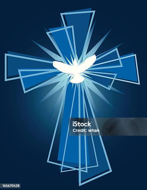 Cross Und Dove Stock Vektor Art und mehr Bilder von Abstrakt - Abstrakt, Kreuz - Form, Kreuz - religiöses Symbol