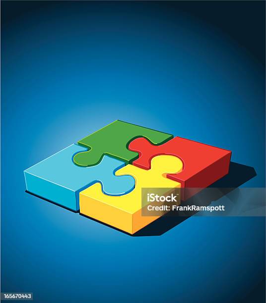 Concetto Di Puzzle - Immagini vettoriali stock e altre immagini di Quattro oggetti - Quattro oggetti, Tessera di puzzle, Puzzle
