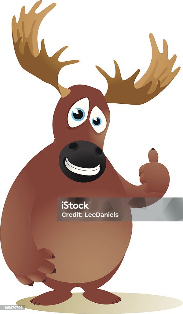 Moose dessin animé-pouce levé&nbsp;! - clipart vectoriel de Animaux à l'état sauvage libre de droits