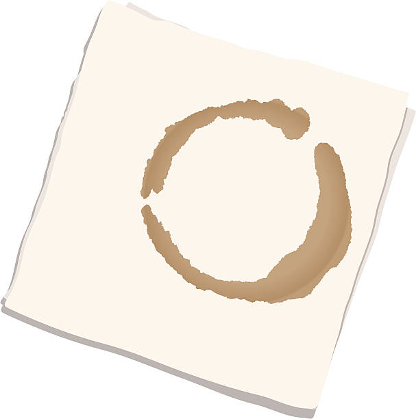 Napkin with coffee stain vector art illustration