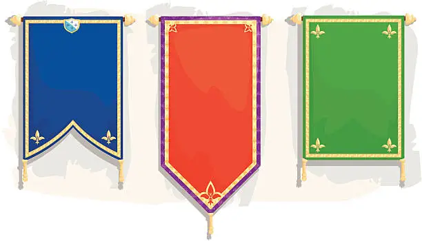 Vector illustration of royal banners