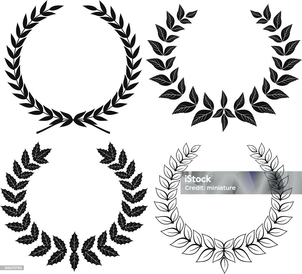 Preto Wreaths - Royalty-free Agricultura arte vetorial