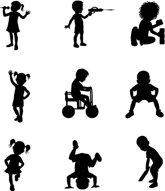 Vector illustration of Children doing different activities