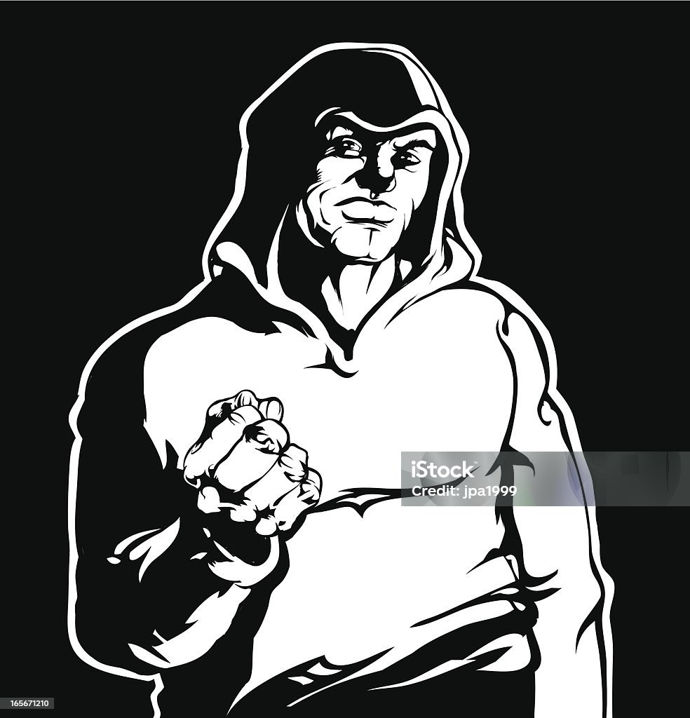 Hooded Mann mit einem bad attiude - Lizenzfrei Aggression Vektorgrafik
