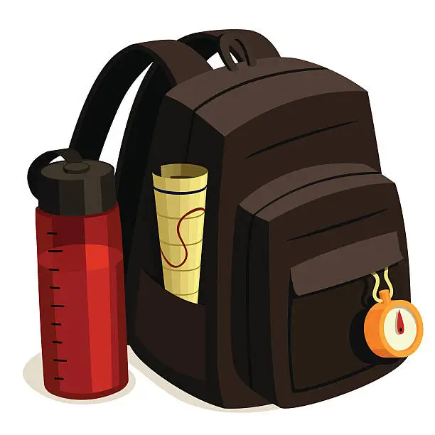 Vector illustration of Hiking backpack