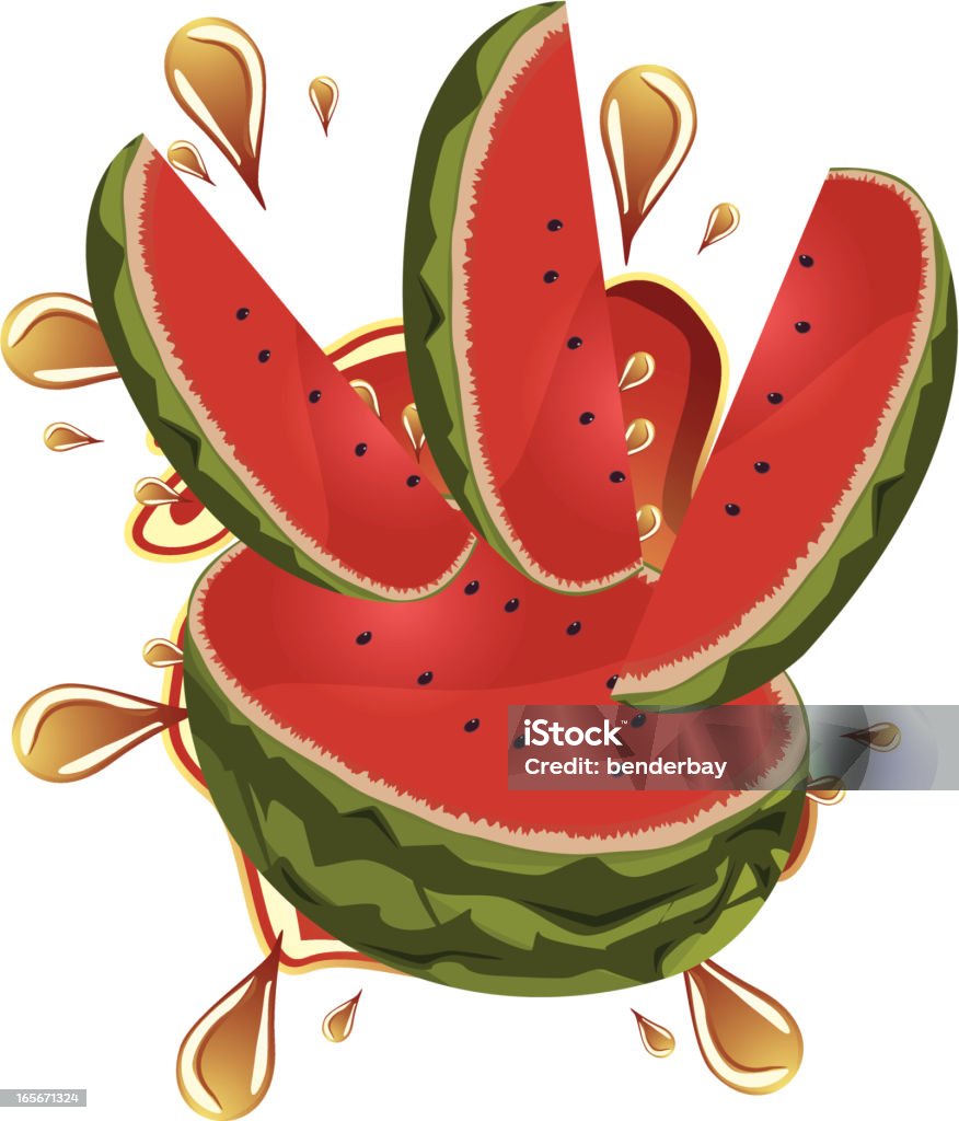 Exploding Watermelon Vector Drawing Exploded Watermelon Stock Illustration - Download Image Now - Drop ...