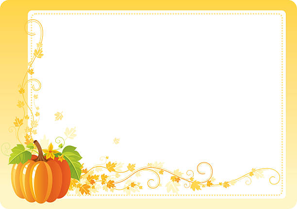 ilustraciones, imágenes clip art, dibujos animados e iconos de stock de otoño thanksgiving bastidor whith vine y calabaza - ivy vine leaf frame