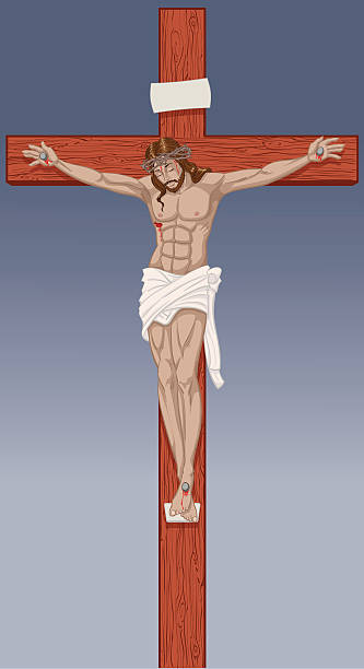 krucyfiks - god cross cross shape the crucifixion stock illustrations