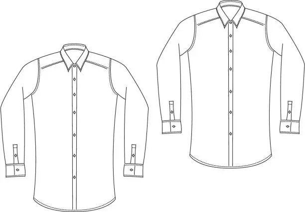 Vector illustration of Classic Mens Shirts in a Hand Draw Style.