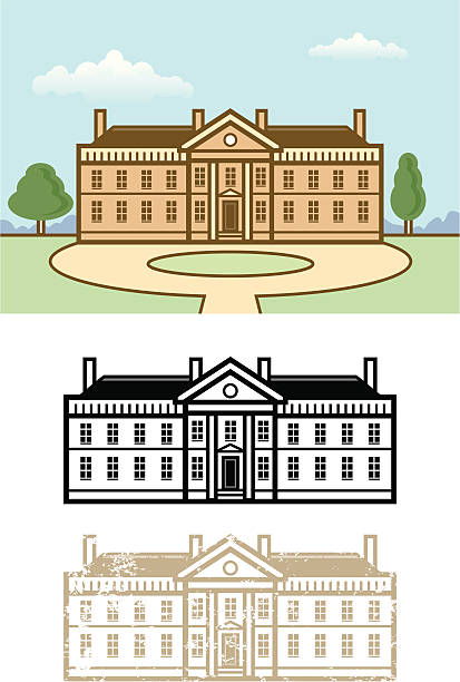 Country house vector art illustration
