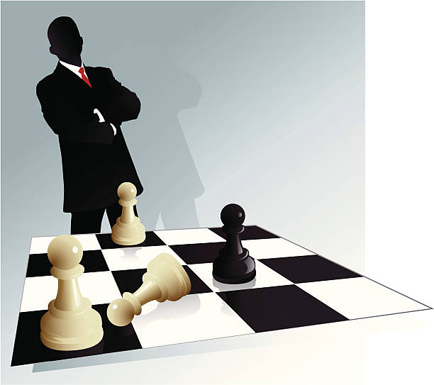 ilustrações, clipart, desenhos animados e ícones de o líder vence - chess coordination leadership strategy