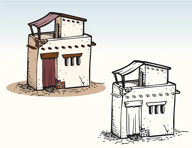 Vector illustration of Houses - Old World