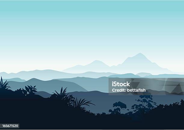 Winter Sunrise In The Mountains Stock Illustration - Download Image Now - Mountain, In Silhouette, Landscape - Scenery