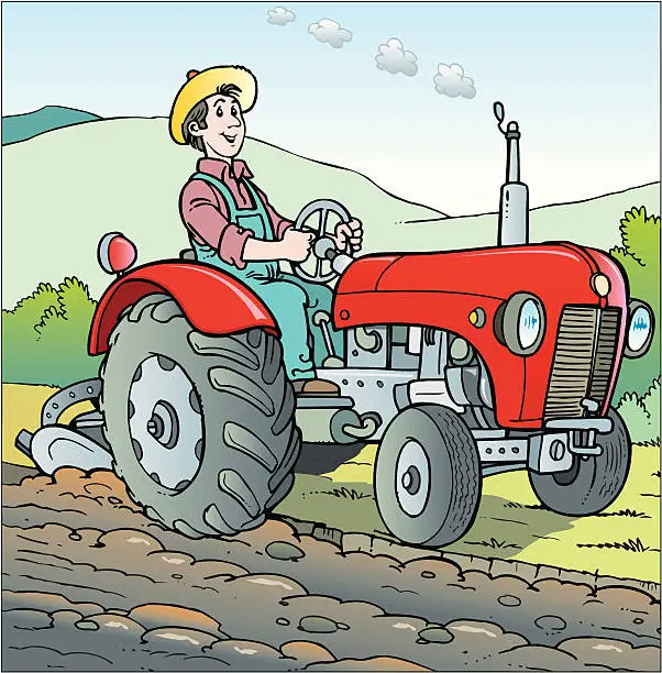 Vector illustration of Tractor