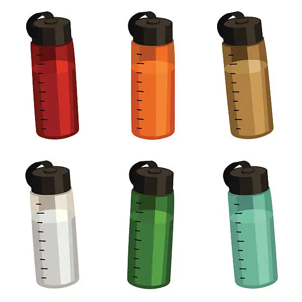 Vector illustration of Sporty Water Bottles